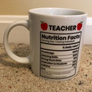 Teacher Nutrition Facts Mug
